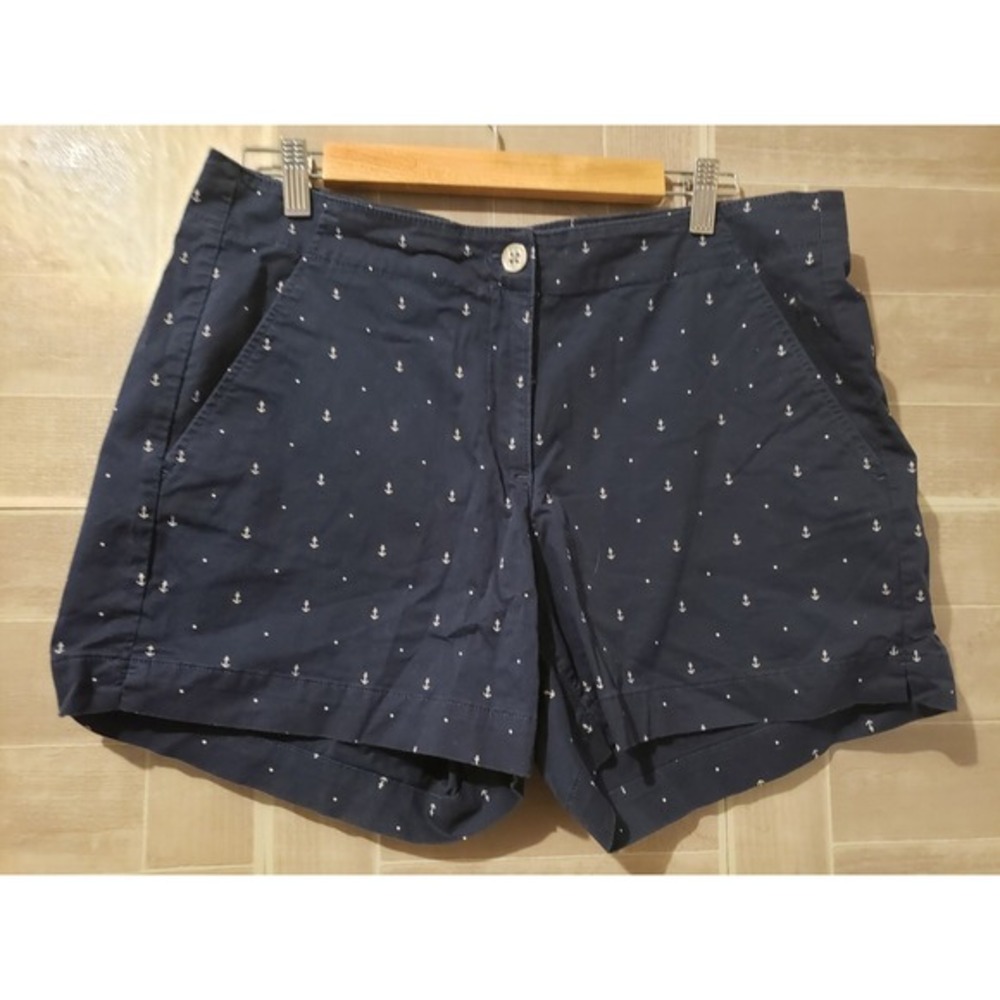 Womens Nautica Shorts Size 12‎ Anchors Dark Blue